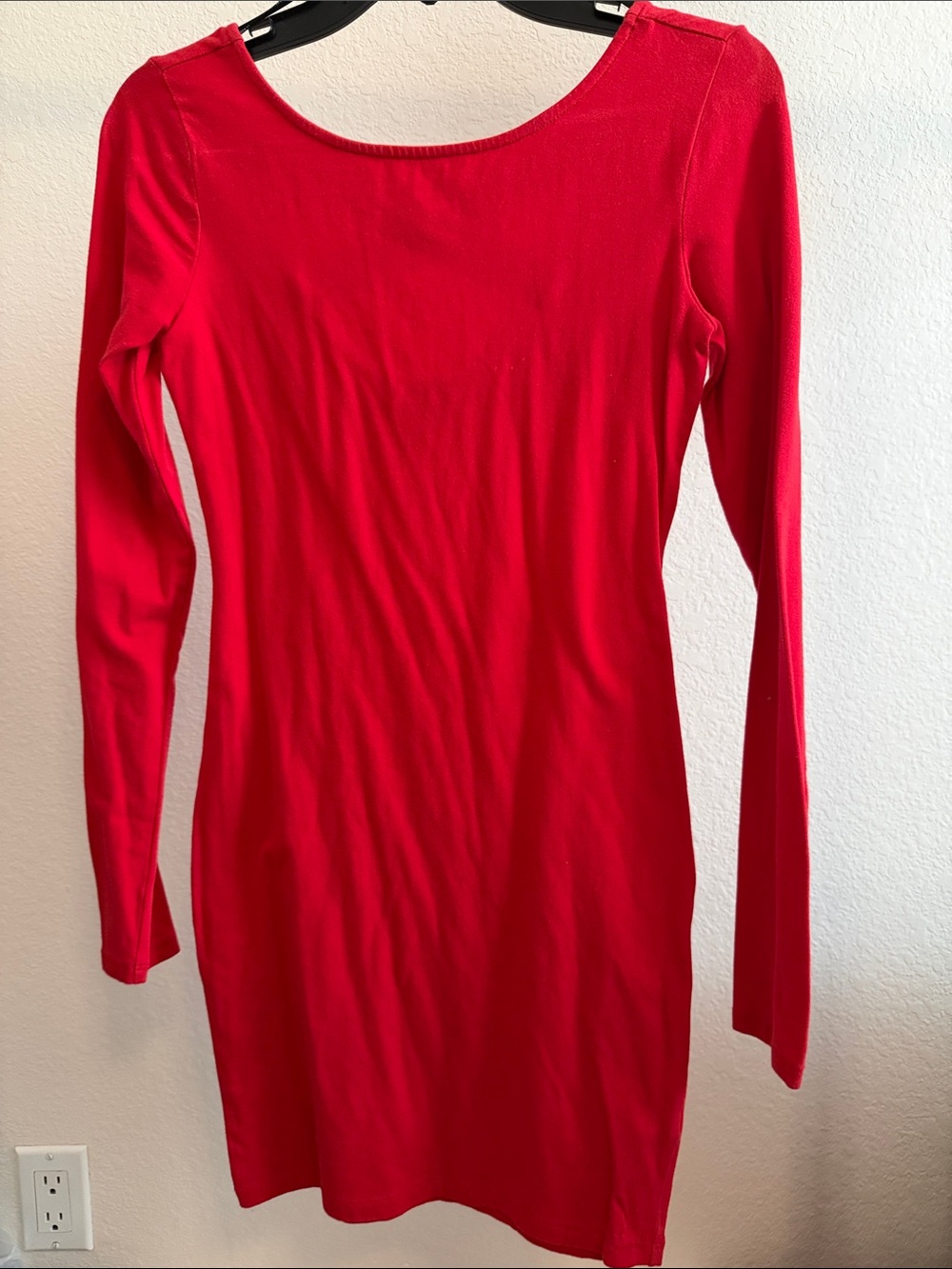 Forever 21 Red Long-Sleeve Bodycon Dress
